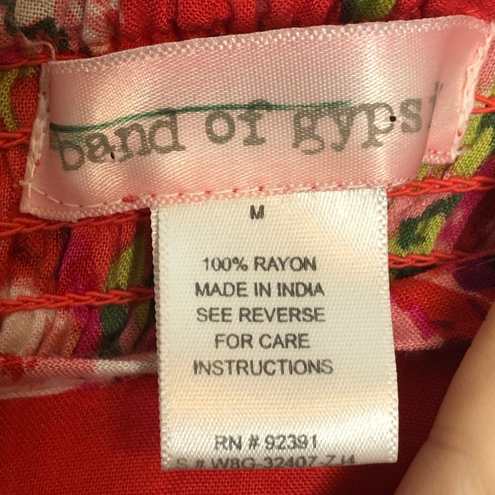 Band of Gypsies Orange Floral Off Shoulder Dress - Picture 4 of 4